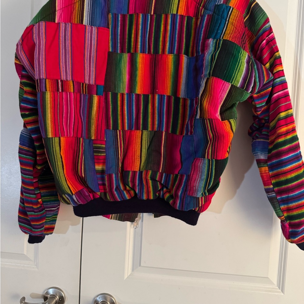 Women’s Colorful Patchwork Jacket Size Large - image 2